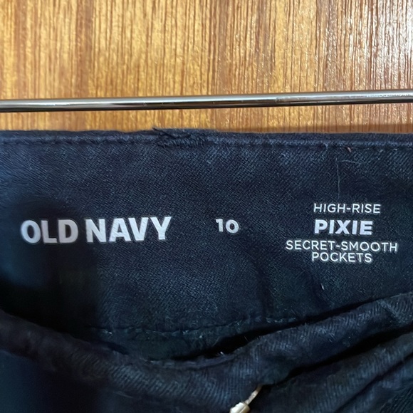 •OLD NAVY•NAVY PIXIE HIGH RISE SECERT SMOOTH POCKET TROUSERS SIZE 10 EUC - Picture 7 of 9